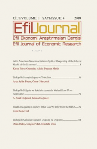 Efil Ekonomi Araştırmaları Dergisi Cilt: 1 Sayı: 4 Kolektif