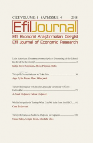 Efil Ekonomi Araştırmaları Dergisi Cilt: 2 Sayı: 5 Kolektif