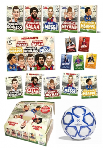 Efsane Futbolcular Kutulu Set (5 Kitap Takım - Futbol Topu Hediyeli) D