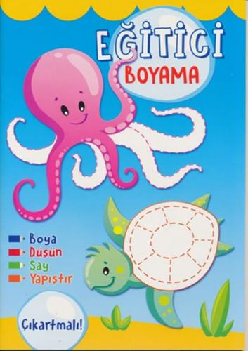 Eğitici Boyama Çıkartmalı (Mavi)