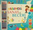 Eğlenceli Sanat ve Beceri (4 Yaş - Mavi Kitap) Kalem Hediyeli
