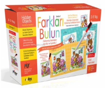 Farkları Bulun (Seviye 1) / Gizlenmiş Nesneleri Ara-Bul-İşaretle / 2-5 Yaş