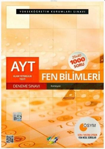 FDD Yayınları AYT Fen Bilimleri 25x40 Deneme Sınavı FDD