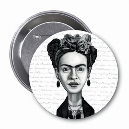 Frida Kahlo Karikatür Rozet - Aylak Adam Hobi