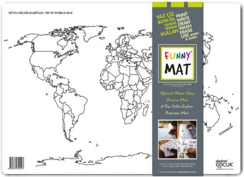 Funny Mat - Dünya Dilsiz Haritası 33,5x48cm Kolektıf