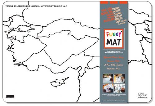 Funny Mat - Türkiye Bölgeler Dilsiz Haritası 33,5x48cm Kolektıf