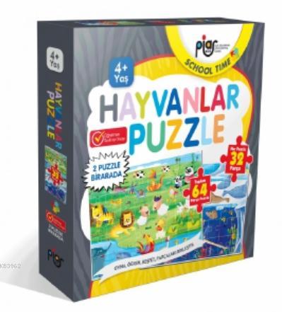 Hayvanlar 64 Parça Puzzle Seti (4+Yaş)