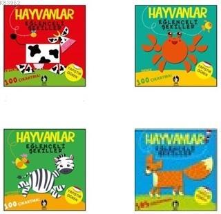 Hayvanlar Eğlenceli Şekiller 4 Kitaplık Set