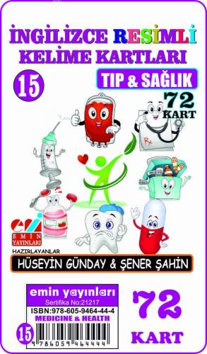 İngilizce 15.Tıp ve Sağlık / Resimli Kelime Kartları 72-Kart Şener Şah