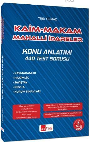 Kaim Makam Mahalli İdareler Konu Anlatımlı Soru Bankası