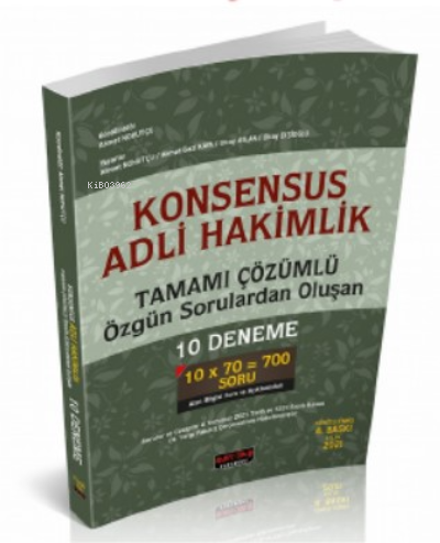 Konsensus Adli Hakimlik Tamamı Çözümlü 10 Deneme Savaş Yayınları Eylül 2021