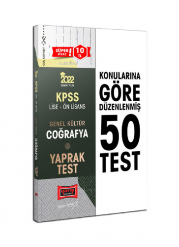 KPSS Lise Ön Lisans Genel Kültür Coğrafya Yaprak Test