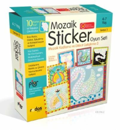 Mozaik Stickerli Oyun Seti - Kodlama ve Dikkat Geliştirme Seviye 3 (4-