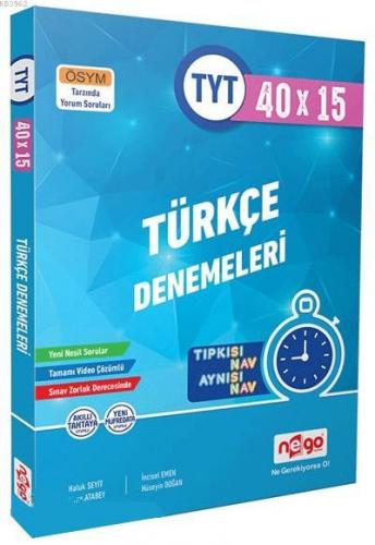 Nego Yayınları TYT Türkçe Tamamı Video Çözümlü 40x15 Branş Deneme Nego
