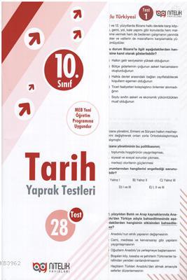 Nitelik - 10. Sınıf Tarih Yaprak Testleri