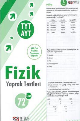 Nitelik Yayınları TYT AYT Fizik Yaprak Testleri
