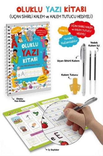 Oluklu Yazı Kitabı (anetil) / Uçan Sihirli Kalem ve Kalem Tutucu Hediy