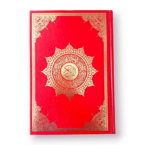 Orta Boy Kuranı Kerim Cilt Bezli Makrepli Kırmızı Renk Kolektif