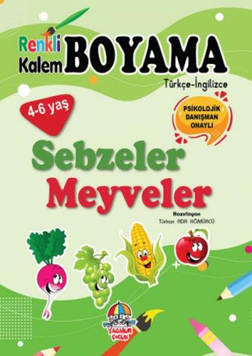 Renkli Kalem Boyama - Sebzeler Meyveler Türkan Ada Kömürcü