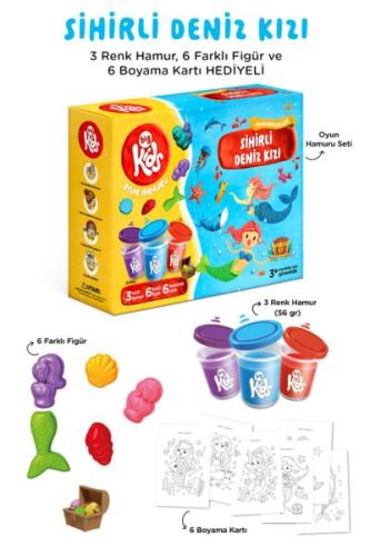 Sihirli Deniz Kızı Oyun Hamuru Seti (15 Parça - 344 Gr)