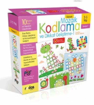 Stickerli Mozaik Kodlama ve Dikkat Geliştirme - Seviye 1 (2-5 Yaş)
