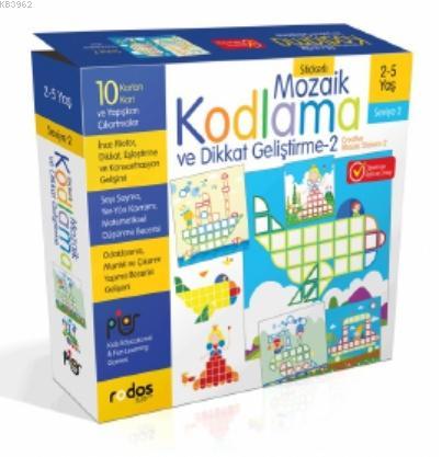 Stickerli Mozaik Kodlama ve Dikkat Geliştirme - Seviye 2 (2-5 Yaş)