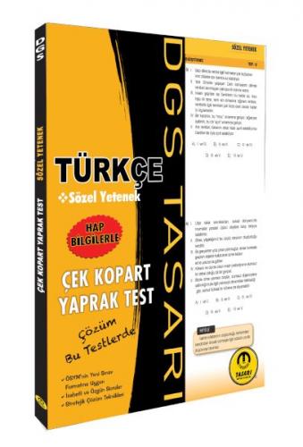 Tasarı DGS Türkçe Sözel Yetenek Yaprak Test Çek Kopart Komisyon