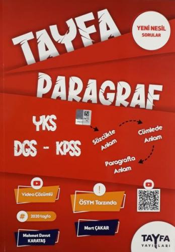 Tayfa YKS DGS KPSS Paragraf Soru Bankası (Yeni) Mehmet Davut Karataş