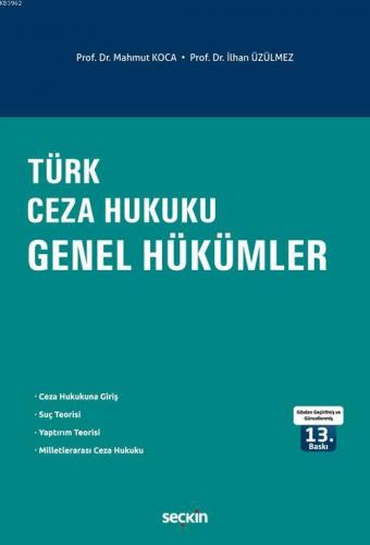 Türk Ceza Hukuku Genel Hükümler Mahmut Koca