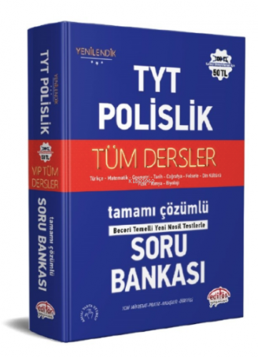 TYT - Polislik Tüm Dersler Tamamı Çözümlü Soru Bankası