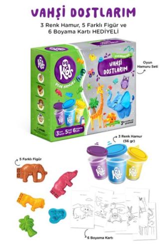 Vahşi Dostlarım Oyun Hamuru Seti (14 Parça - 344 Gr)