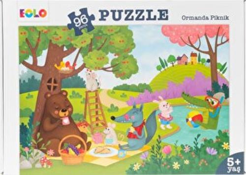 Yer Puzzle-96 Parça Puzzle - Ormanda Piknik