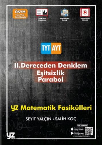 YZ Yayınları TYT - AYT Matematik Fasikülleri 2. Dereceden Denklem - Eş